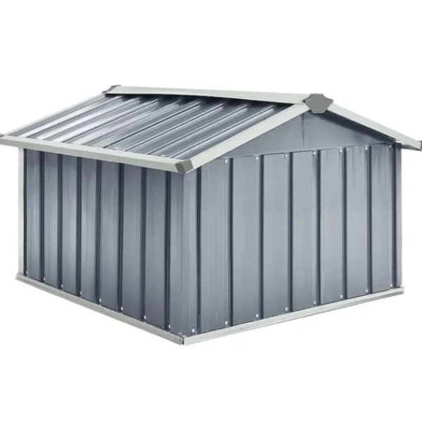 vidaXL Skure, Garager & Carports^garage til robotplæneklipper 92x97x63 cm galvaniseret stål grå - Skure & Redskabsskure