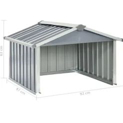 vidaXL Skure, Garager & Carports^garage til robotplæneklipper 92x97x63 cm galvaniseret stål grå - Skure & Redskabsskure