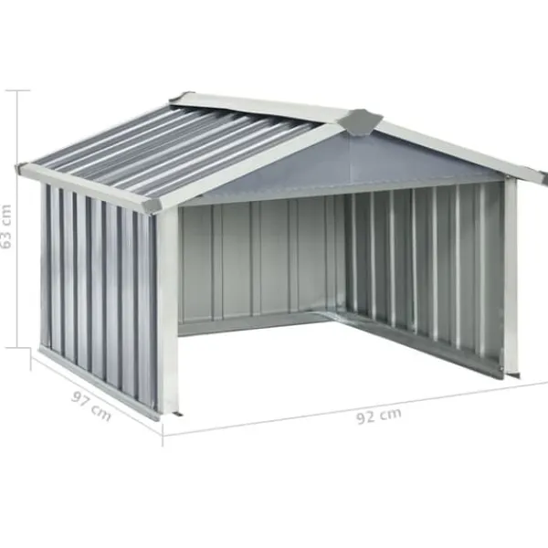 vidaXL Skure, Garager & Carports^garage til robotplæneklipper 92x97x63 cm galvaniseret stål grå - Skure & Redskabsskure