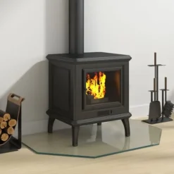 vidaXL Tilbehør Til Brændeovne & Pejse^glasplade til pejs 80x50 cm sekskantet - Glas