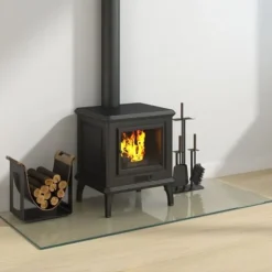 vidaXL Tilbehør Til Brændeovne & Pejse^glasplade til pejs 120x50 cm rektangulær - Glas