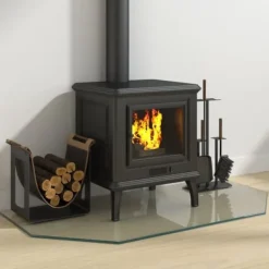 vidaXL Tilbehør Til Brændeovne & Pejse^glasplade til pejs 100x50 cm sekskantet - Glas