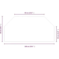 vidaXL Tilbehør Til Brændeovne & Pejse^glasplade til pejs 100x50 cm sekskantet - Glas