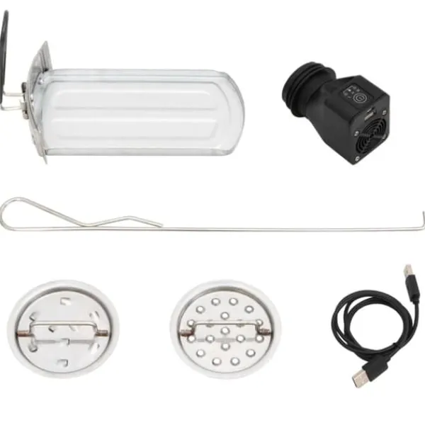 vidaXL Pejse^grydekomfur m. USB-ventilator 35,5x26x28 cm rustfrit stål sølv - Ildsteder