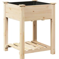 Outlet Have Blomsterkrukke Beige 60.5 x 60 x 76.5 cm Massivt fyrretræ Plantningsbænke
