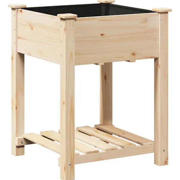 Outlet Have Blomsterkrukke Beige 60.5 x 60 x 76.5 cm Massivt fyrretræ Plantningsbænke