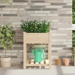 Outlet Have Blomsterkrukke Beige 60.5 x 60 x 76.5 cm Massivt fyrretræ Plantningsbænke