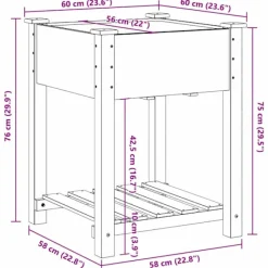Outlet Have Blomsterkrukke Beige 60.5 x 60 x 76.5 cm Massivt fyrretræ Plantningsbænke