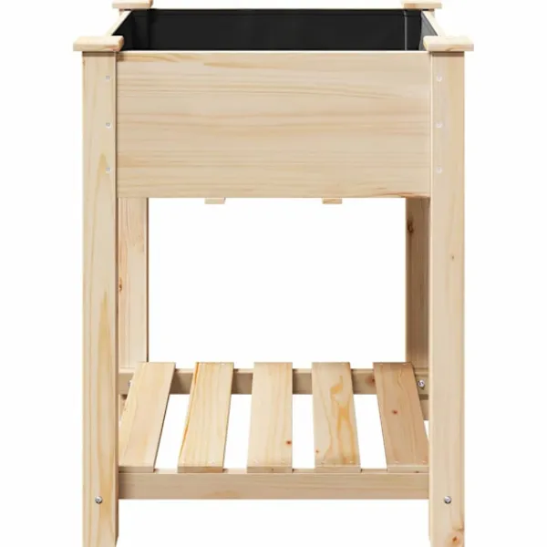 Outlet Have Blomsterkrukke Beige 60.5 x 60 x 76.5 cm Massivt fyrretræ Plantningsbænke