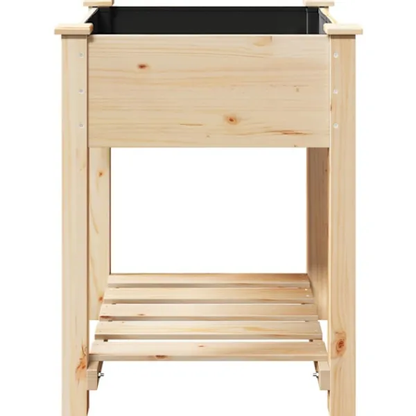 Outlet Have Blomsterkrukke Beige 60.5 x 60 x 76.5 cm Massivt fyrretræ Plantningsbænke