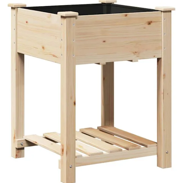 Outlet Have Blomsterkrukke Beige 60.5 x 60 x 76.5 cm Massivt fyrretræ Plantningsbænke