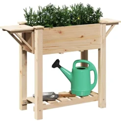Sale Have Blomsterkrukke Beige 111 x 37 x 76.5 cm Massivt fyrretræ Plantningsbænke