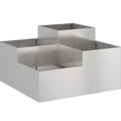 vidaXL Plantningsbænke^Have Blomsterkrukke Sølv 80 x 80 x 48 cm Rustfrit stål
