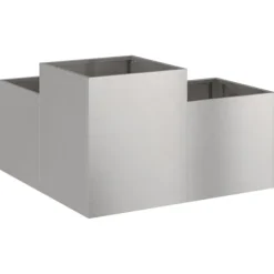 vidaXL Plantningsbænke^Have Blomsterkrukke Sølv 80 x 80 x 48 cm Rustfrit stål