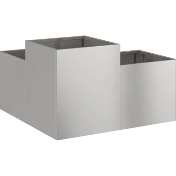 vidaXL Plantningsbænke^Have Blomsterkrukke Sølv 80 x 80 x 48 cm Rustfrit stål