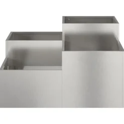 vidaXL Plantningsbænke^Have Blomsterkrukke Sølv 80 x 80 x 48 cm Rustfrit stål