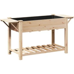 vidaXL Plantestativer^Have Blomsterkrukke Beige 155 x 59 x 76.5 cm Massivt fyrretræ