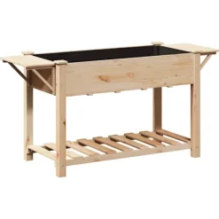 vidaXL Plantestativer^Have Blomsterkrukke Beige 155 x 59 x 76.5 cm Massivt fyrretræ