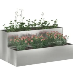 vidaXL Krukker & Plantebeholdere^Have Blomsterkrukke Sølv 100 x 60 x 45 cm Galvaniseret stål