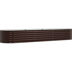 vidaXL Plantningsbænke^Havebed Brun Galvaniseret stål 320 x 80 x 44 cm Slidstærk