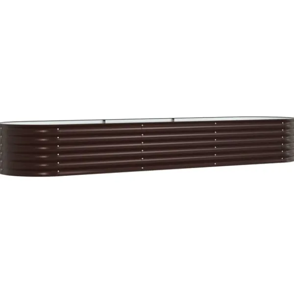 vidaXL Plantningsbænke^Havebed Brun Galvaniseret stål 320 x 80 x 44 cm Slidstærk