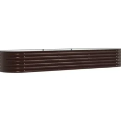 vidaXL Plantningsbænke^Havebed Brun Galvaniseret stål 320 x 80 x 44 cm Slidstærk