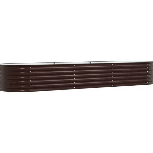 vidaXL Plantningsbænke^Havebed Brun Galvaniseret stål 320 x 80 x 44 cm Slidstærk
