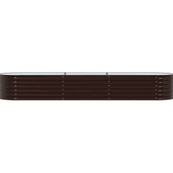 vidaXL Plantningsbænke^Havebed Brun Galvaniseret stål 320 x 80 x 44 cm Slidstærk