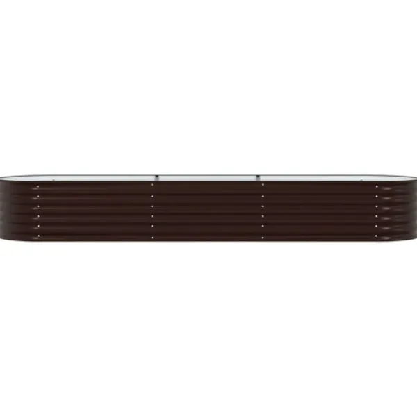 vidaXL Plantningsbænke^Havebed Brun Galvaniseret stål 320 x 80 x 44 cm Slidstærk