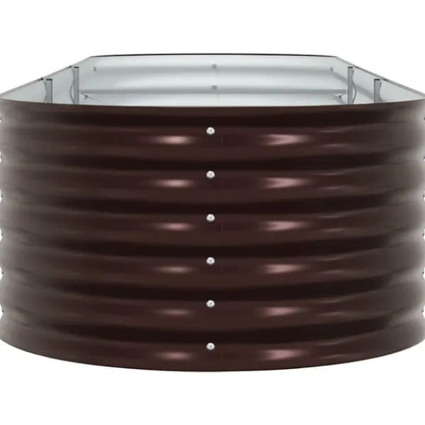 vidaXL Plantningsbænke^Havebed Brun Galvaniseret stål 320 x 80 x 44 cm Slidstærk