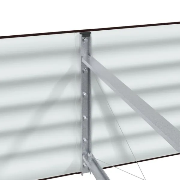 vidaXL Plantningsbænke^Havebed Brun Galvaniseret stål 320 x 80 x 44 cm Slidstærk