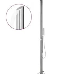 vidaXL Spa & Udendørsbad^havebruser 220 cm rustfrit stål