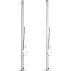 vidaXL Spa & Udendørsbad^havebruser 220 cm rustfrit stål