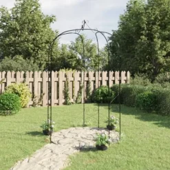Best havebue Ø180x255 cm stål sort - Havebuer, espalierer & pergolaer Buer, Spalier, Lysthuse Uden Tag