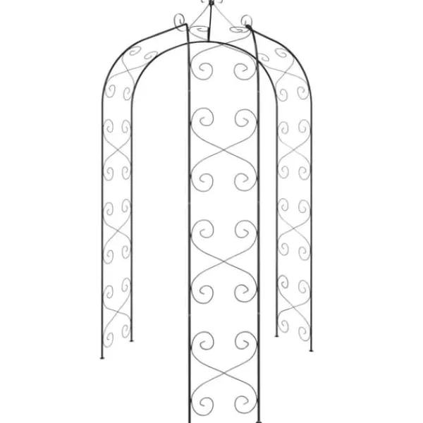 Best havebue Ø180x255 cm stål sort - Havebuer, espalierer & pergolaer Buer, Spalier, Lysthuse Uden Tag