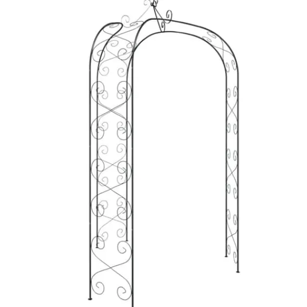 Best havebue Ø180x255 cm stål sort - Havebuer, espalierer & pergolaer Buer, Spalier, Lysthuse Uden Tag