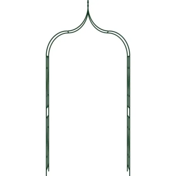 Hot havebue 120x38x258 cm jern mørkegrøn - Havebuer, espalierer & pergolaer Buer, Spalier, Lysthuse Uden Tag