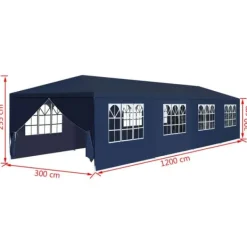 New havefesttelt 3 x 12 m blå - Festtelte & havepavilloner Telte & Lysthuse