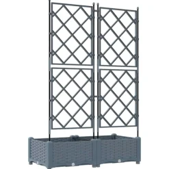 Outlet Havekrukke med trellis Lysegrå 80 x 40 x 125.5 cm PP Plantestativer