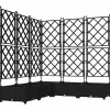Hot Havekrukke med trellis 5 pcs Sort 120 x 120 x 125.5 cm PP Plantestativer