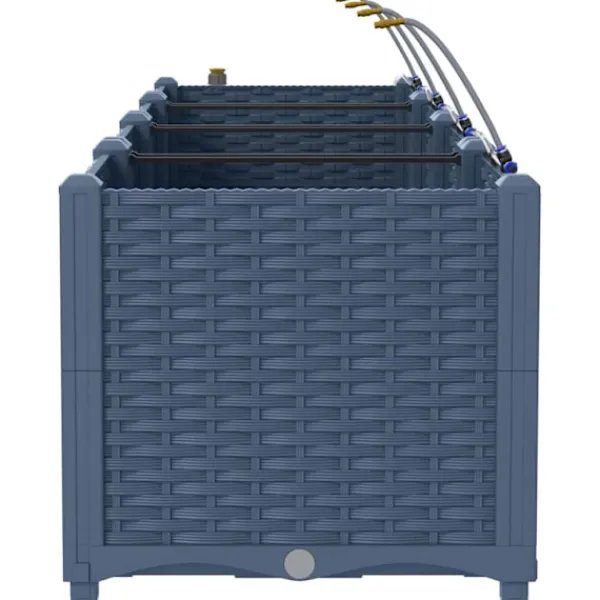 vidaXL Plantningsbænke^Havekrukker Grå 120 x 40 x 37,5 cm Stål