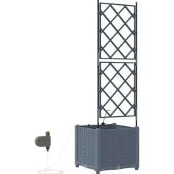 Online Havekrukker Lysegrå 40 x 40 x 142 cm Stål Krukker & Plantebeholdere