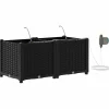 vidaXL Plantningsbænke^Havekrukker Sort 80 x 40 x 37,5 cm Stål
