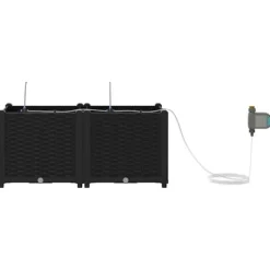 vidaXL Plantningsbænke^Havekrukker Sort 80 x 40 x 37,5 cm Stål