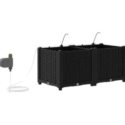 vidaXL Plantningsbænke^Havekrukker Sort 80 x 40 x 37,5 cm Stål