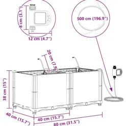 vidaXL Plantningsbænke^Havekrukker Sort 80 x 40 x 37,5 cm Stål