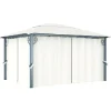 Outlet havepavillon med gardin 400x300 cm aluminium cremefarvet - Festtelte & havepavilloner Telte & Lysthuse