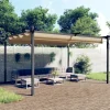 Discount havepavillon med sammenrulleligt tag 4x3 m gråbrun - Festtelte & havepavilloner Buer, Spalier, Lysthuse Uden Tag