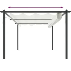 Discount havepavillon med sammenrulleligt tag 4x3 m cremefarvet - Festtelte & havepavilloner Buer, Spalier, Lysthuse Uden Tag