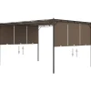 vidaXL Buer, Spalier, Lysthuse Uden Tag^havepavillon med sidegardin 4x3x2,25 m gråbrun - Festtelte & havepavilloner